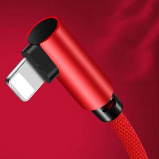 Right Angle Elbow Game Dedicated USB Charger Mesh Data Cable For Apple iPhone Fast Charging Cable