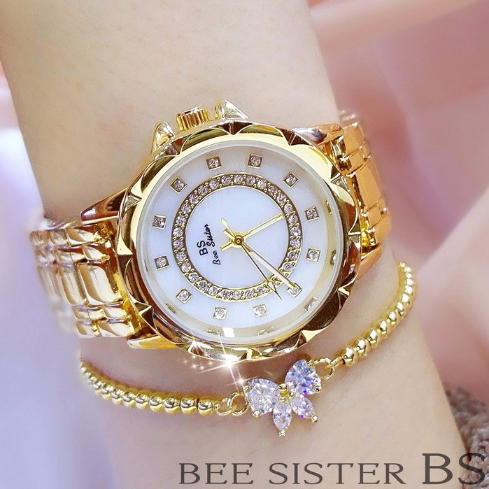 Đồng Hồ Nữ BS 01 Bee Sister Chính Hãng Dây Thép Thời Trang Mặt Đính Đá Cao Cấp | BigBuy360 - bigbuy360.vn