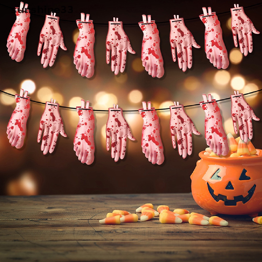 Set 12 Phụ Kiện Treo Trang Trí Halloween Hình Ngôi Nhà Kinh Dị