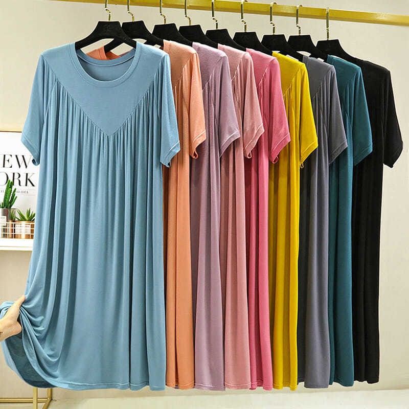 ❀Dây Đai An Toàn Cho Sức Khỏe Jimei│ Đầm Tay Ngắn Cổ Tròn Plus Size Cho Nữ 150kg