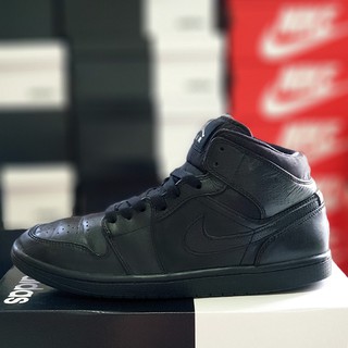 [Chính Hãng] Giày Jordan 1 Retro Mid Black, size 41 real 2hand