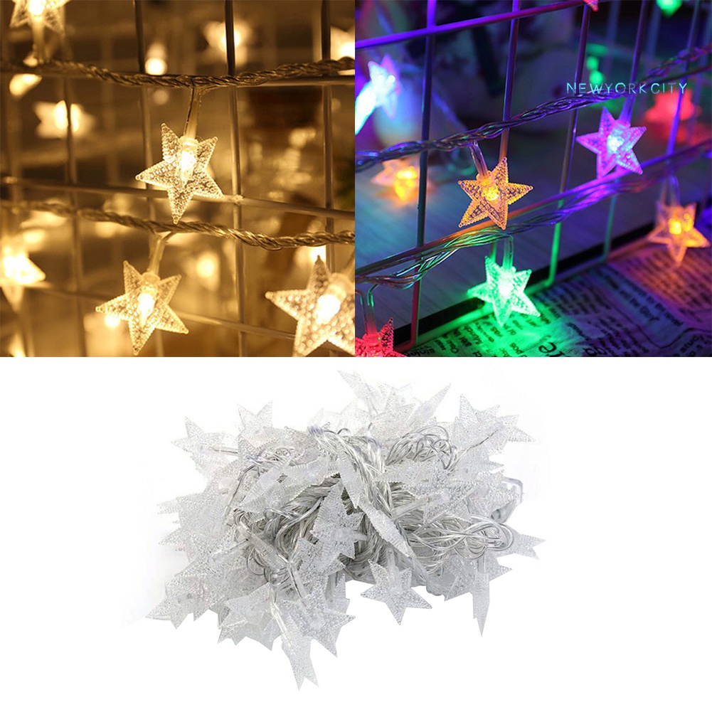 Dây Đèn LED 20 Bóng Dài 3m Hình Ngôi Sao Trang Trí Giáng Sinh