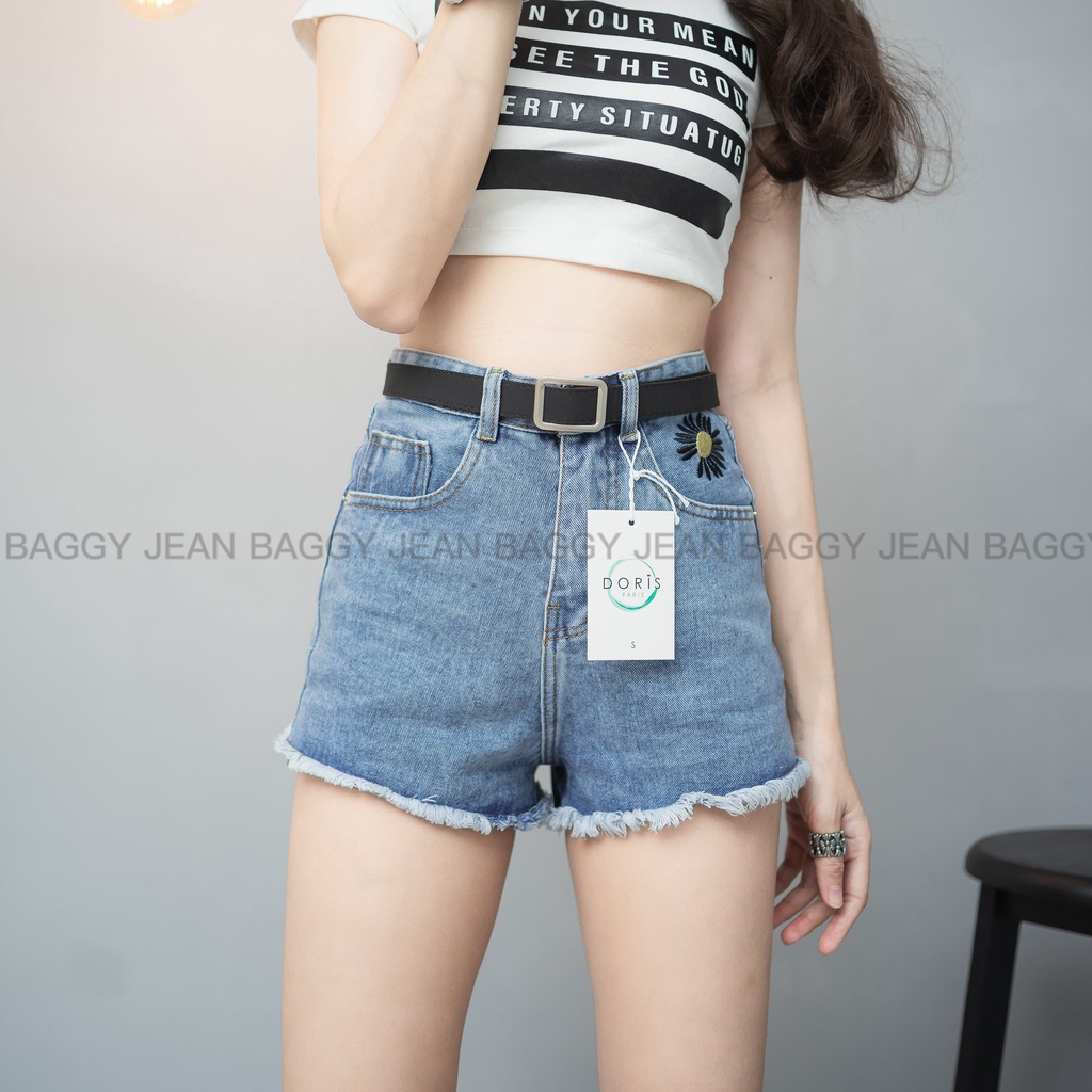Quần Sooc Bò Jean Nữ Tua Lai Rách Kiểu ULZZANG