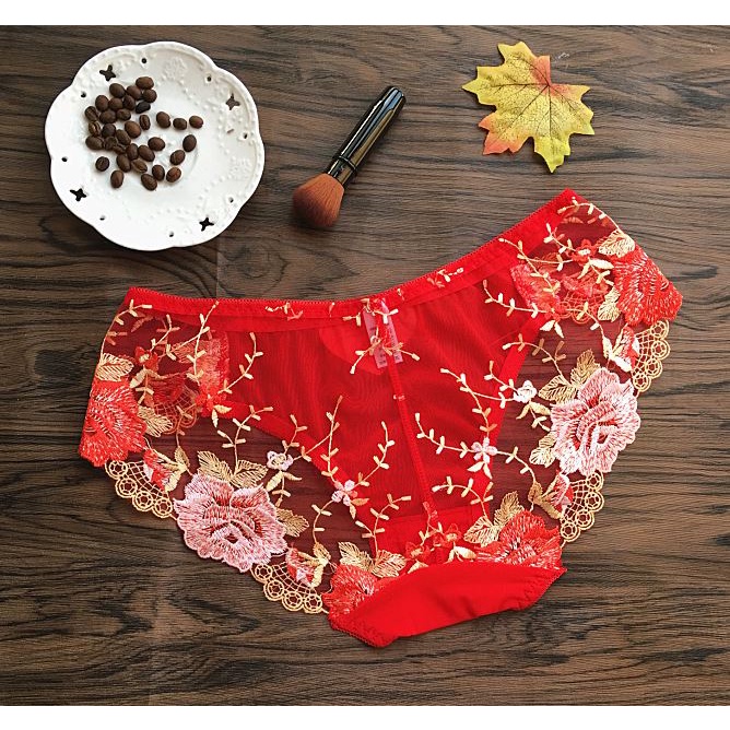 Quần Lót cotton Lưng Thấp Không Đường May Phối Ren Quyến Rũ Cho Nữ Cỡ Lớn 65kg - 40kg XL L