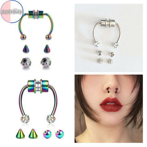 1 Khuyên Mũi Từ Tính Bằng Thép Không Gỉ Có Thể Tái Sử Dụng