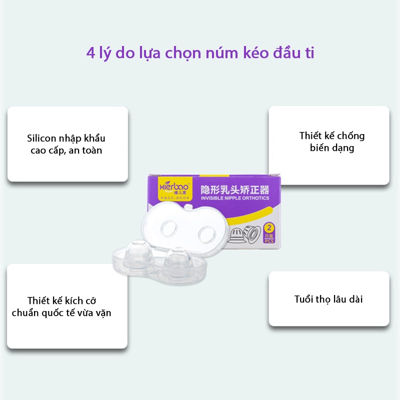 Dụng cụ kéo hút đầu ti, núm silicone kéo đầu vú bị thụt cho bà bầu