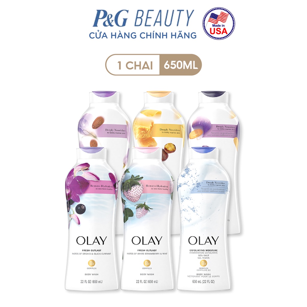 Sữa tắm Olay Body wash 650ml Hương Muối Biển