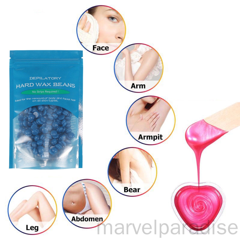 [Hàng mới về] Túi hạt sáp tẩy lông mặt lông mày lưng ngực chân kiểu hạt đậu chiết xuất lô hội màu trơn 50g