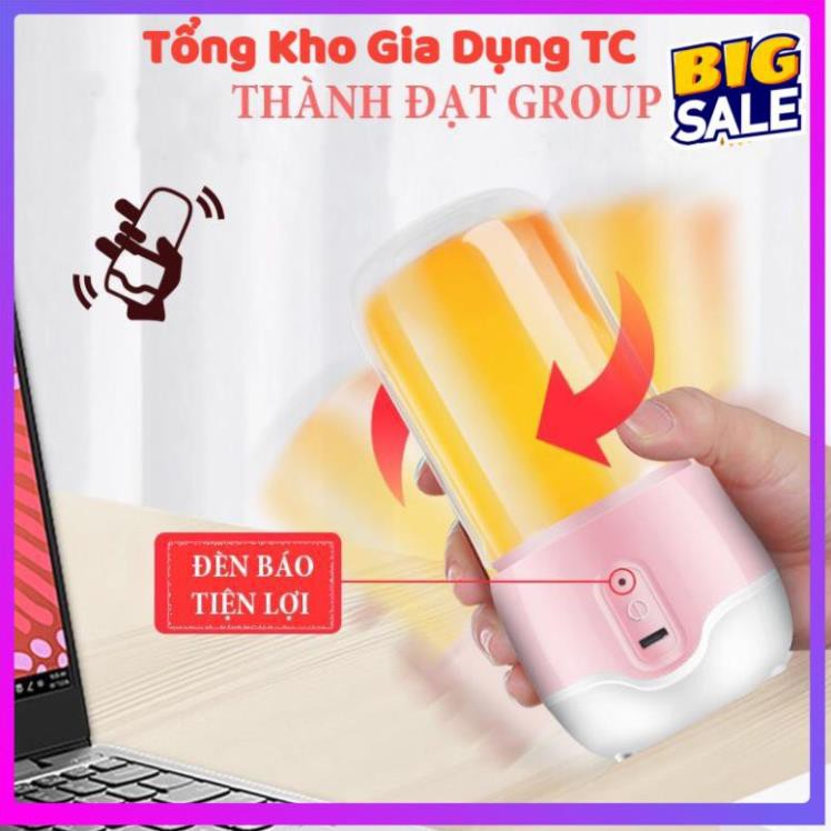 ( Loại 6 lưỡi) Máy xay sinh tố mini cầm tay, máy xay hoa quả trái cây sạc pin (bảo hành 6 tháng)