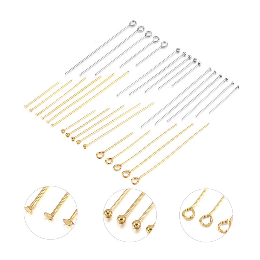 Set 50 kim ST.KUNKKA bằng inox mạ vàng 20 25 30 35 40 45mm để tự làm trang sức tiện lợi
