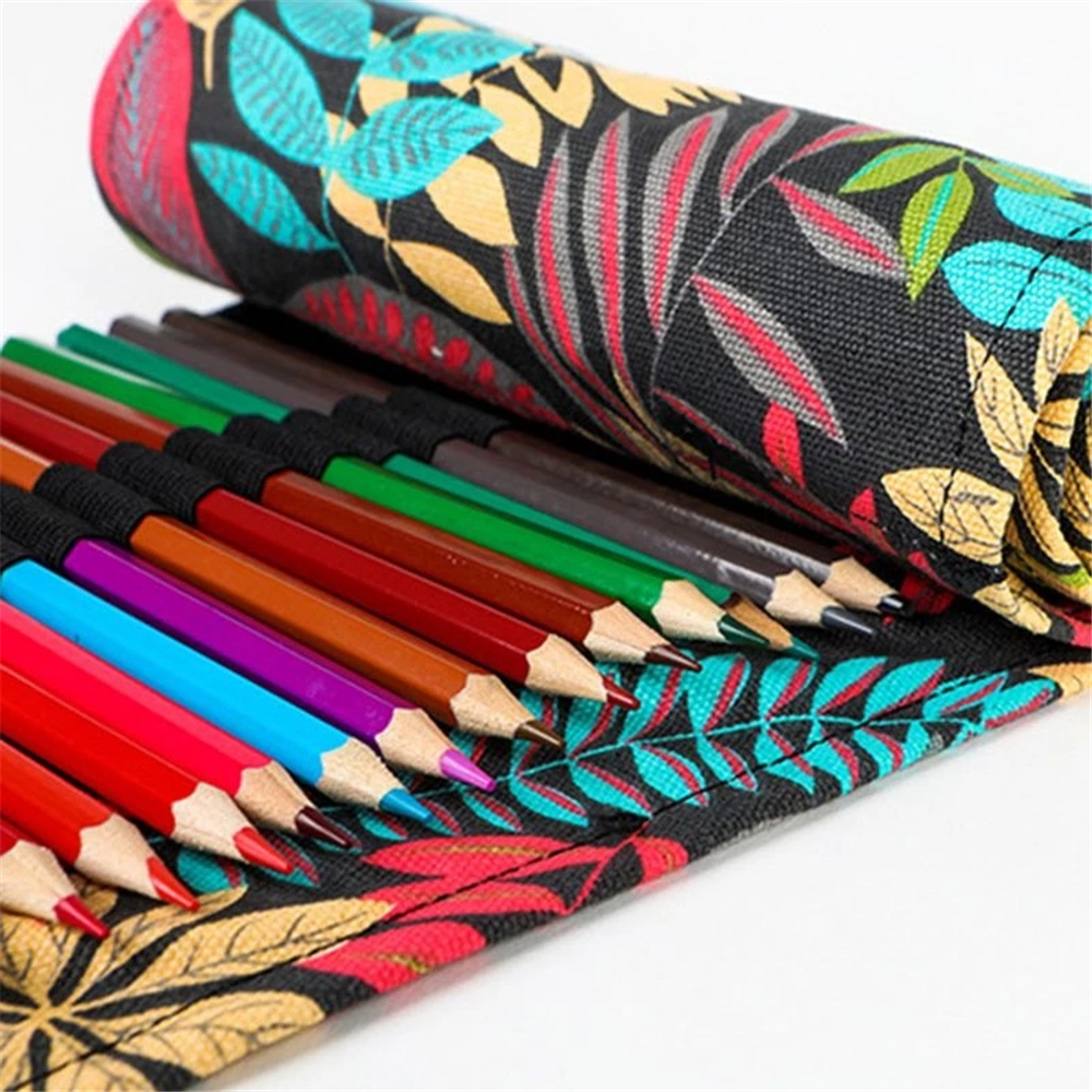 Túi Đựng Bút Chì Bằng Vải Canvas 12 / 24 / 36 / 48 / 72 Lỗ Tiện Dụng