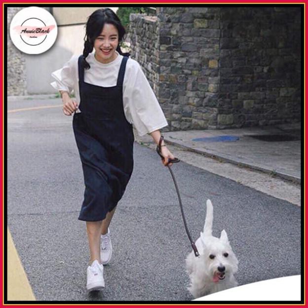 [Mã  ANUI20 hoàn 20k xu đơn 0đ] Set Váy Yếm Nữ 🦋 Bộ Váy Yếm Ao Thun Trắng Dáng Rộng 🦋 AB | BigBuy360 - bigbuy360.vn