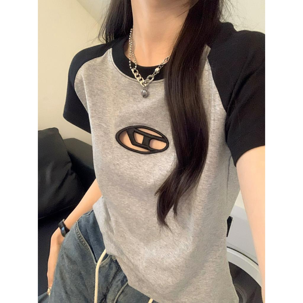 「 WELOVE1 」Áo Thun 100% Cotton Tay Ngắn Dáng Rộng Màu Xám Thời Trang Mùa Hè Phong Cách Hàn Quốc Cho Nữ