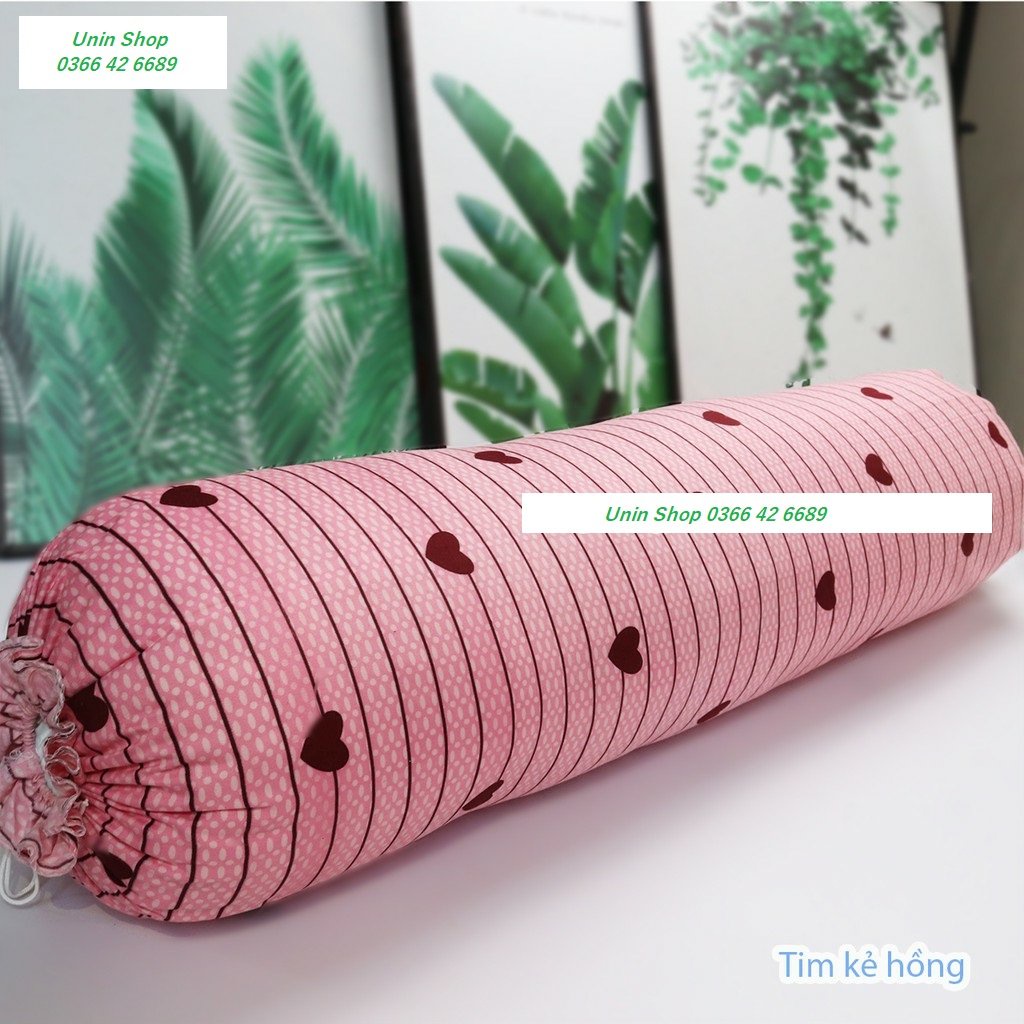 (Giá xưởng) Áo gối ôm, vỏ gối ôm loại to mẫu TIM HỒNG, bao gối dài poly cotton 30x100cm loại đẹp