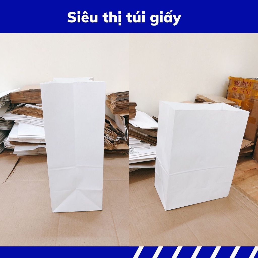 COMBO 10 CHIẾC TÚI GIẤY KRAFT XI MĂNG S6C: 33x17.5x43 cm KHÔNG QUAI ( ẢNH THẬT SHOP TỰ CHỤP)