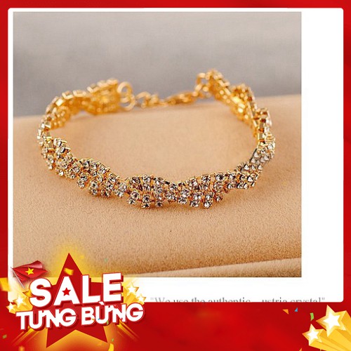 Lắc Tay Mạ Bạc, Mạ Vàng Đính Đá Kim Cương Sang Trọng VT003 - Hàng nhập khẩu