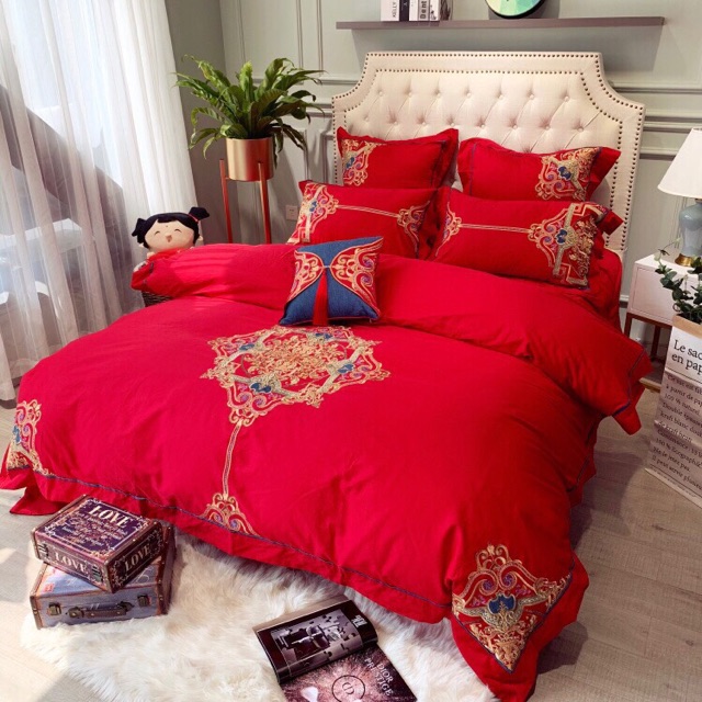 Bộ lụa thêu 6 món hoạ tiết sang chảnh