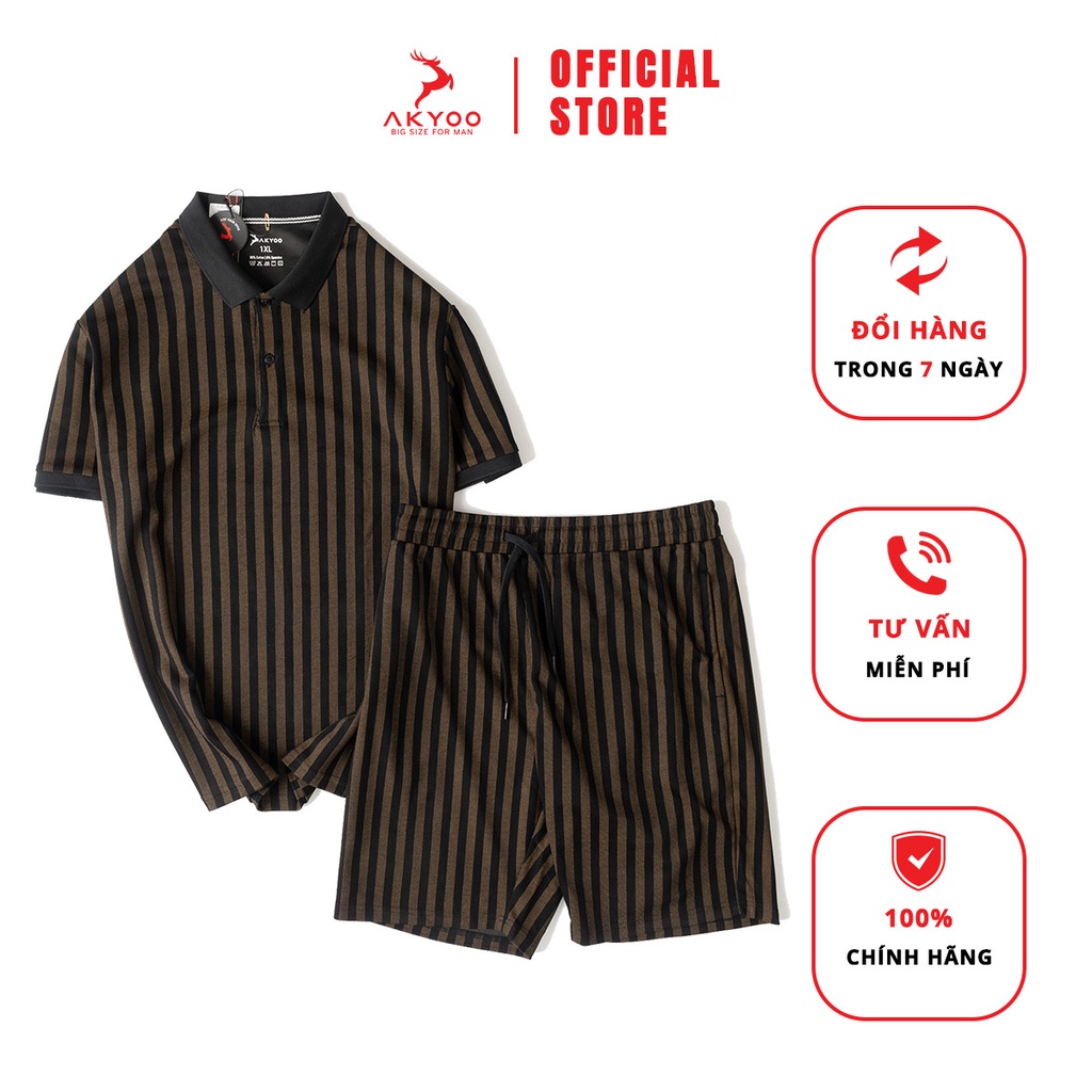 Bộ Thun POLO Quần Áo Bigsize Nam Cao Cấp size 80-140kg AKYOO - PL0903