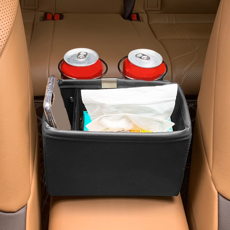 Khay Đựng Cốc Nước Gắn Tay Vịn Xe Hơi Màu Đen / Be Tiện Dụng
