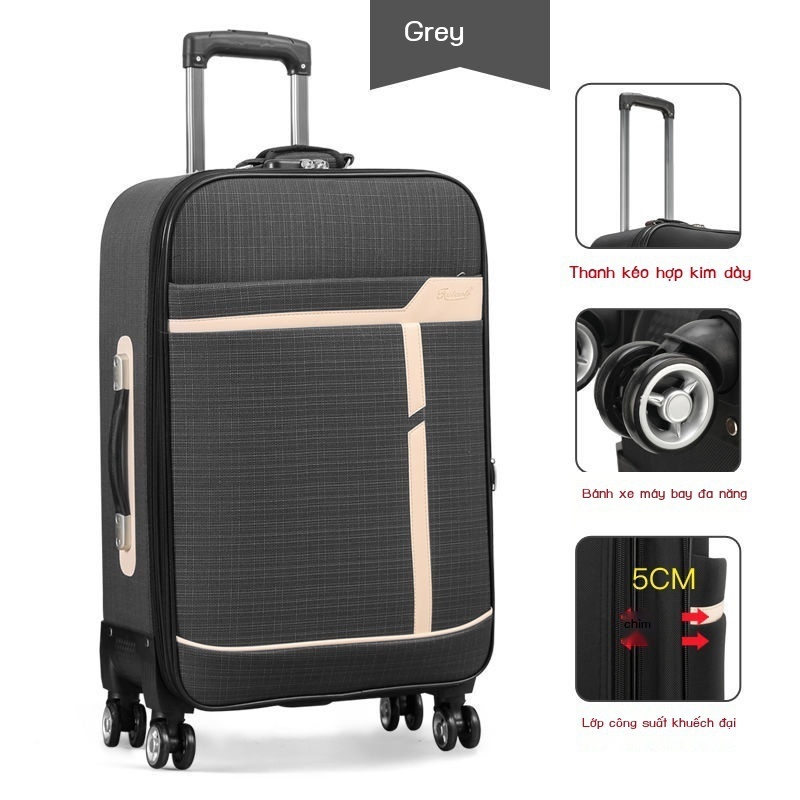 ▨ Hộp đựng xe đẩy kinh doanh công suất lớn Oxford vải nam và nữ phổ thông bánh xe hành lý hộp vải du lịch