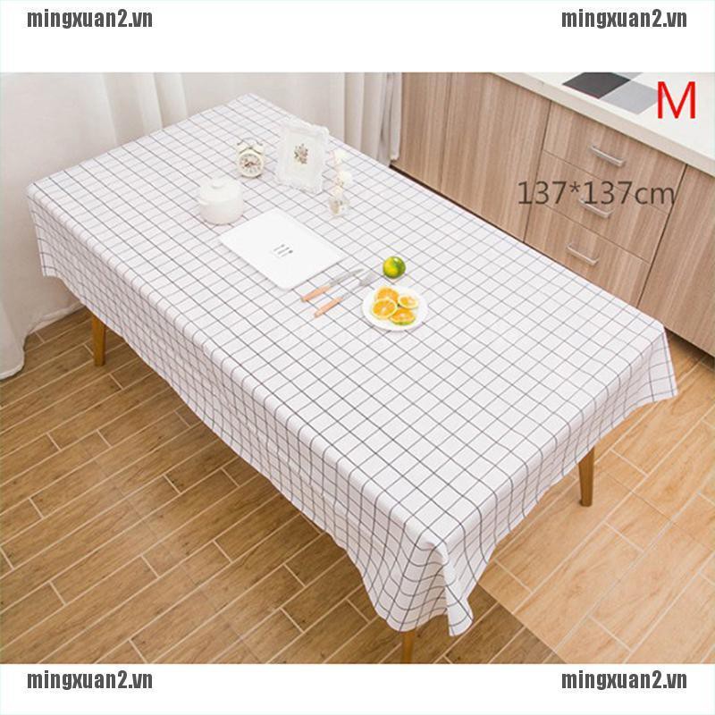 MINXT Tablecloth black and white checkered linen kitchen living room coffee table VN