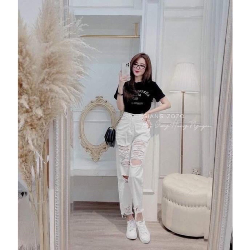 [ Rẻ vô địch ] Quần baggy jean rách dành cho nữ
