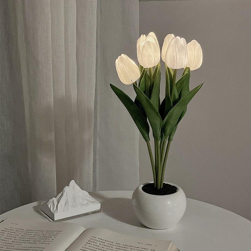 Đèn Ngủ Led Hình Hoa tulip Trang Trí Phòng Ngủ