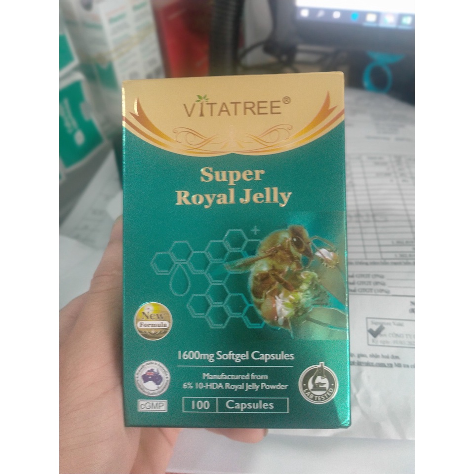 Sữa Ong Chúa VITATREE SUPER ROYAL JELLY 1600mg Hộp 100 viên NHẬP KHẨU ÚC