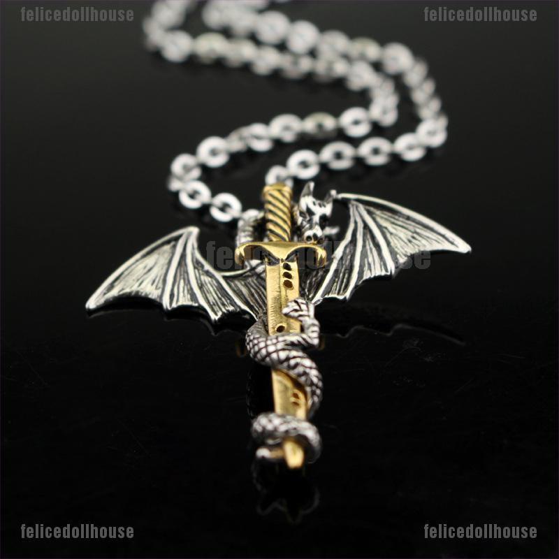 Vòng cổ Mặt Hình Rồng Phát Sáng Trong Đêm Bằng Thép Không Gỉ