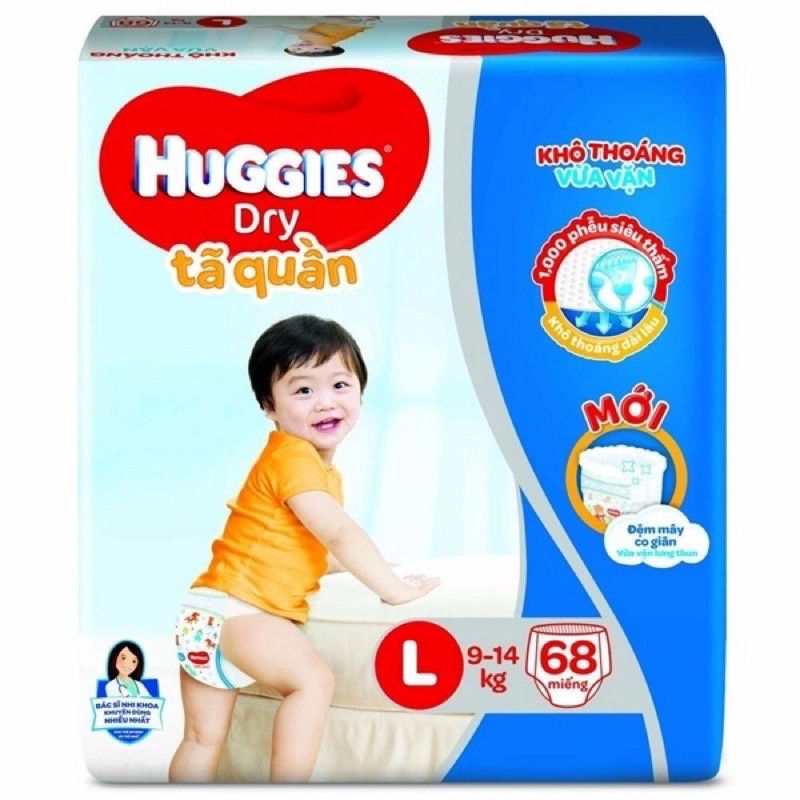 Tả quần Huggies size L có 68 miếng