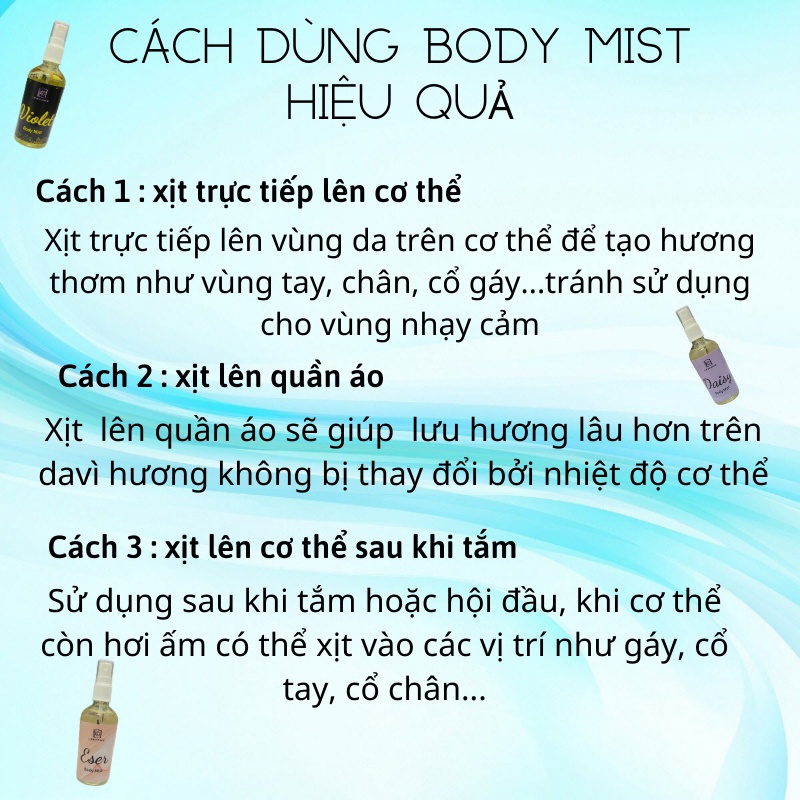 Body mist xịt thơm body LEECOME hương nước hoa siêu thơm lưu hương lâu, dưỡng ẩm cho da