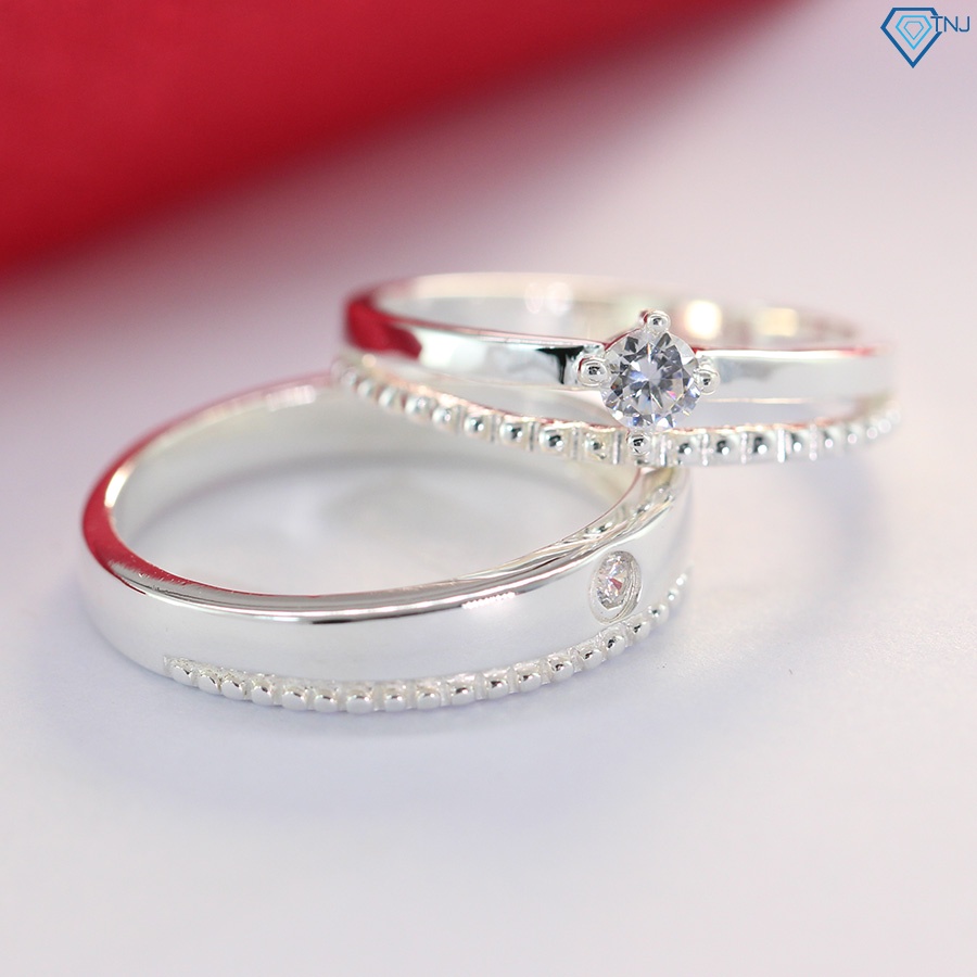 Nhẫn bạc 925 đôi nam nữ khắc tên theo yêu cầu ND0355 Trang Sức TNJ