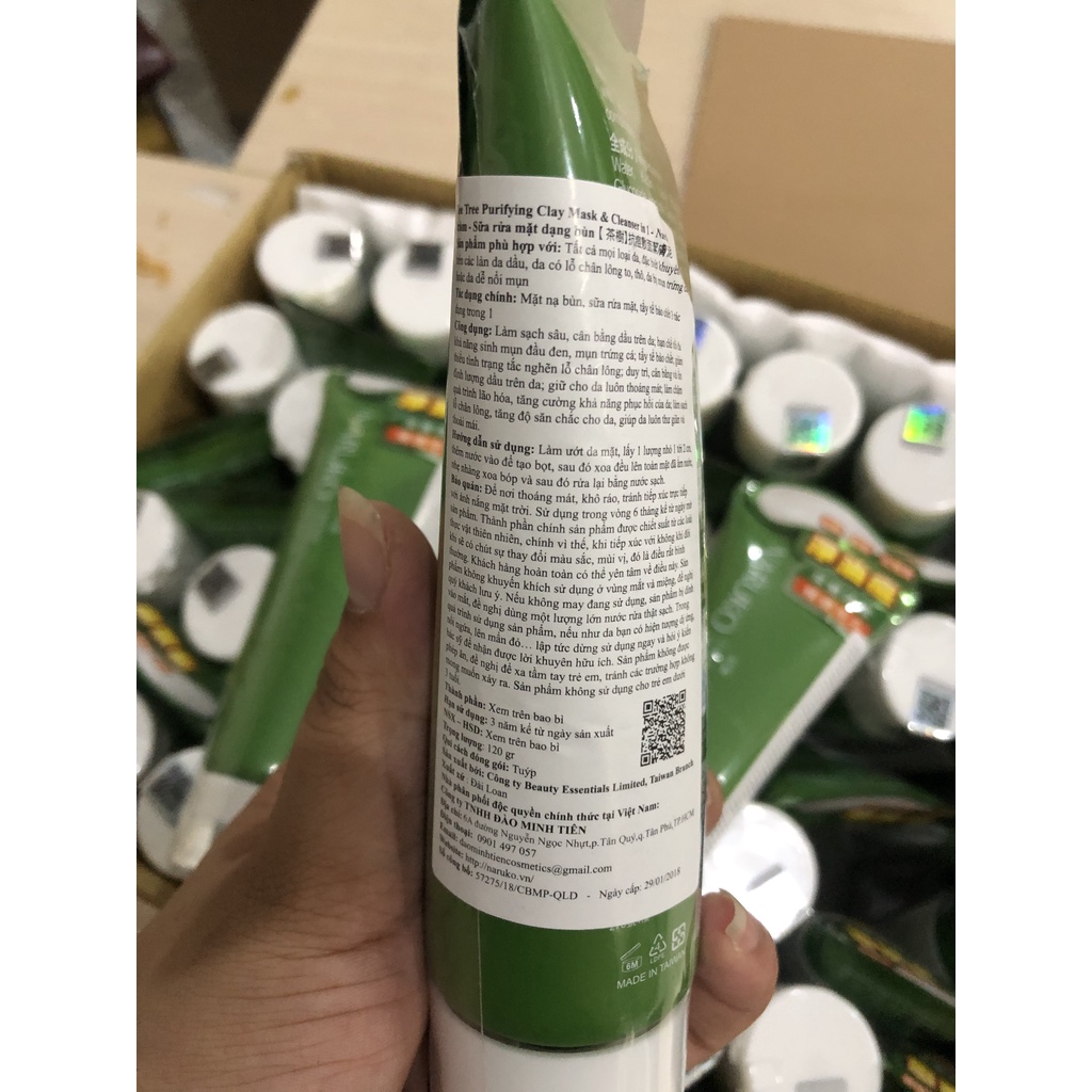 Sữa rửa mặt Naruko tràm trà Tea Tree Purifying Clay Mask and Cleanser in 1 - 120 gr | BigBuy360 - bigbuy360.vn