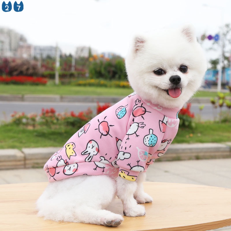 Áo Khoác Hoodie Chui Đầu In Họa Tiết Dễ Thương Cho Cún Cưng Cỡ Nhỏ XS-XXL
