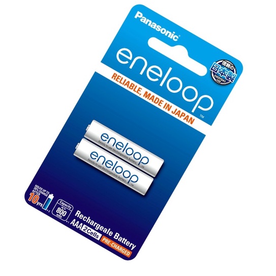 Vỉ 2 pin sạc AA Eneloop 1900mAh BK-3MCCE/2NT (Trắng)