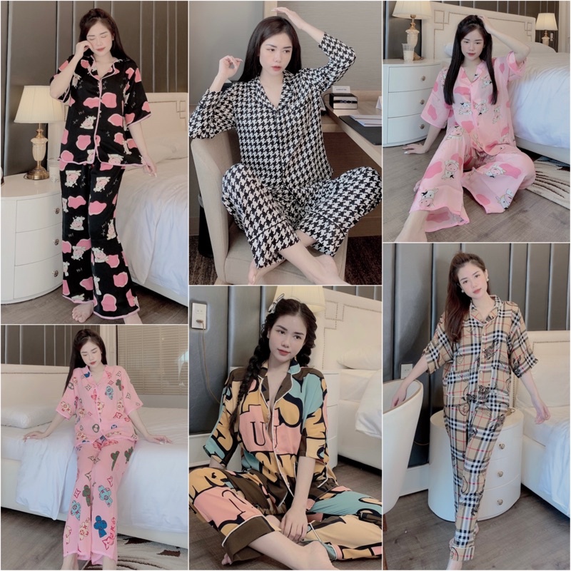 [HÀNG CHUẨN] Bộ Lụa Pijama Tay Dài Cao Cấp