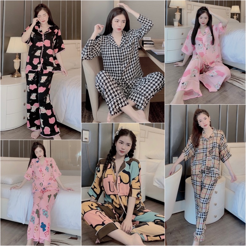 [HÀNG CHUẨN] Bộ Lụa Pijama Quần Dài Cao Cấp