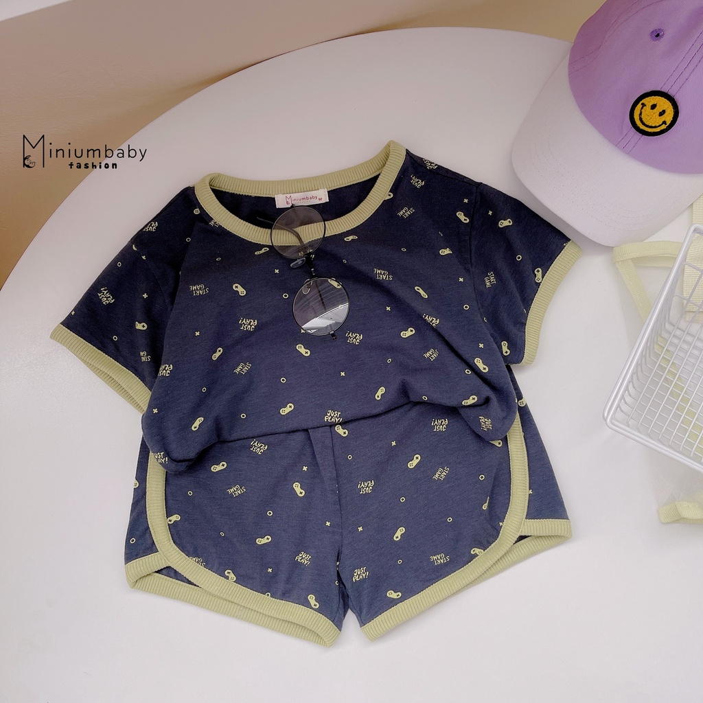 Bộ đồ cộc tay bé gái thiết kế nơ điệu đà chất liệu 100% cotton trẻ em mặc mùa hè miniumbabyfashion SB1542