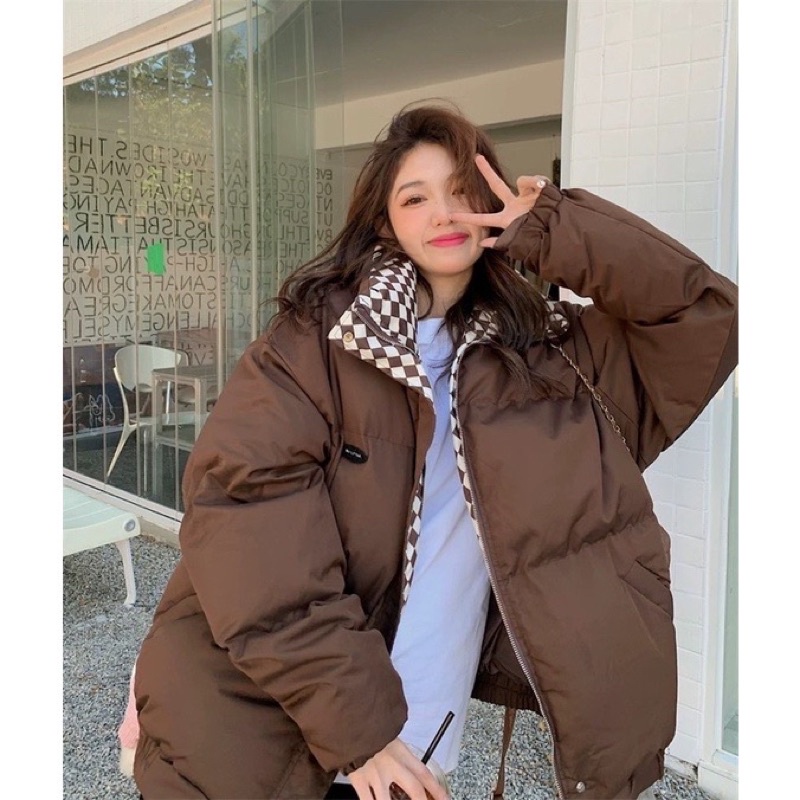TKLIHN Áo khoác phao dày KẺ CARO ulzzang HOT TREND 2022 FASHIONITA