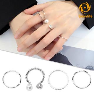 Set 4 Nhẫn Nữ Thời Trang Đơn Giản
