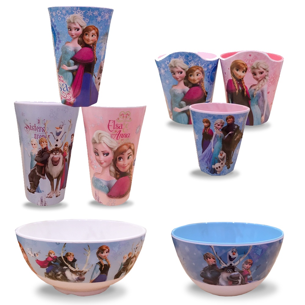 Bộ cốc nhựa bát nhựa Frozen hình Elsa, Anna.