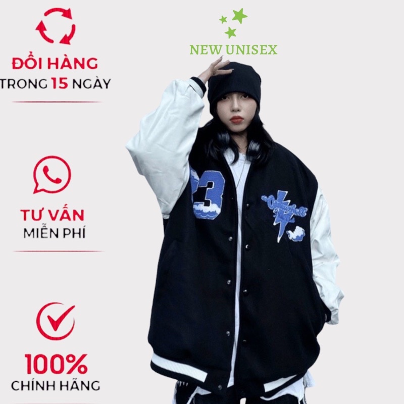 Áo Khoác Nỉ Số 23 Nữ Kiểu Bomber Phong Cách Bóng Chày Hình In Sịn Sò Phối Tay Trắng Form Rộng Mặc Đẹp [NEW UNISEX]
