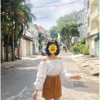 Áo trễ vai tay phồng