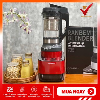 [Tặng 101 công thức] Máy làm sữa hạt RANBEM 735i phiên bản mới hơn 735h bản tiếng Việt có HDSD tiếng việt+ xửng hấp inox