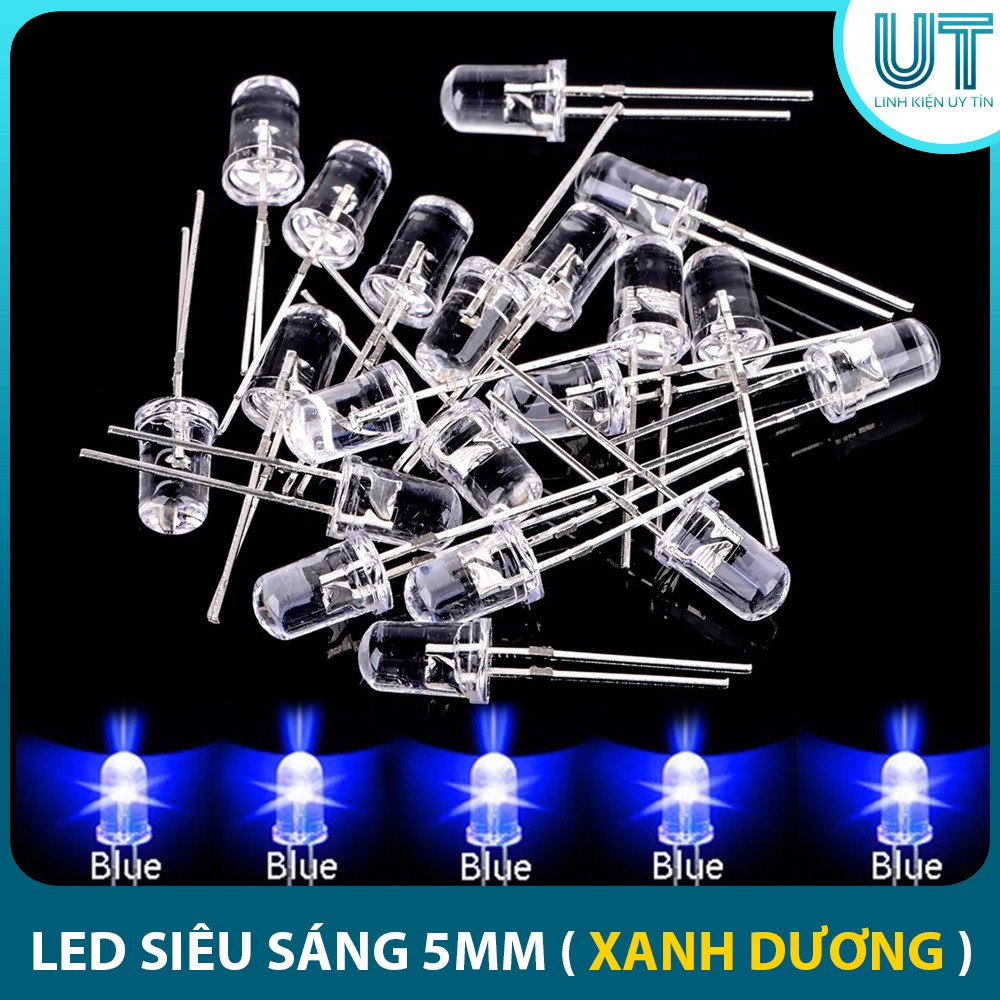 Đèn Led 5mm Xanh Dương siêu sáng(10 con)