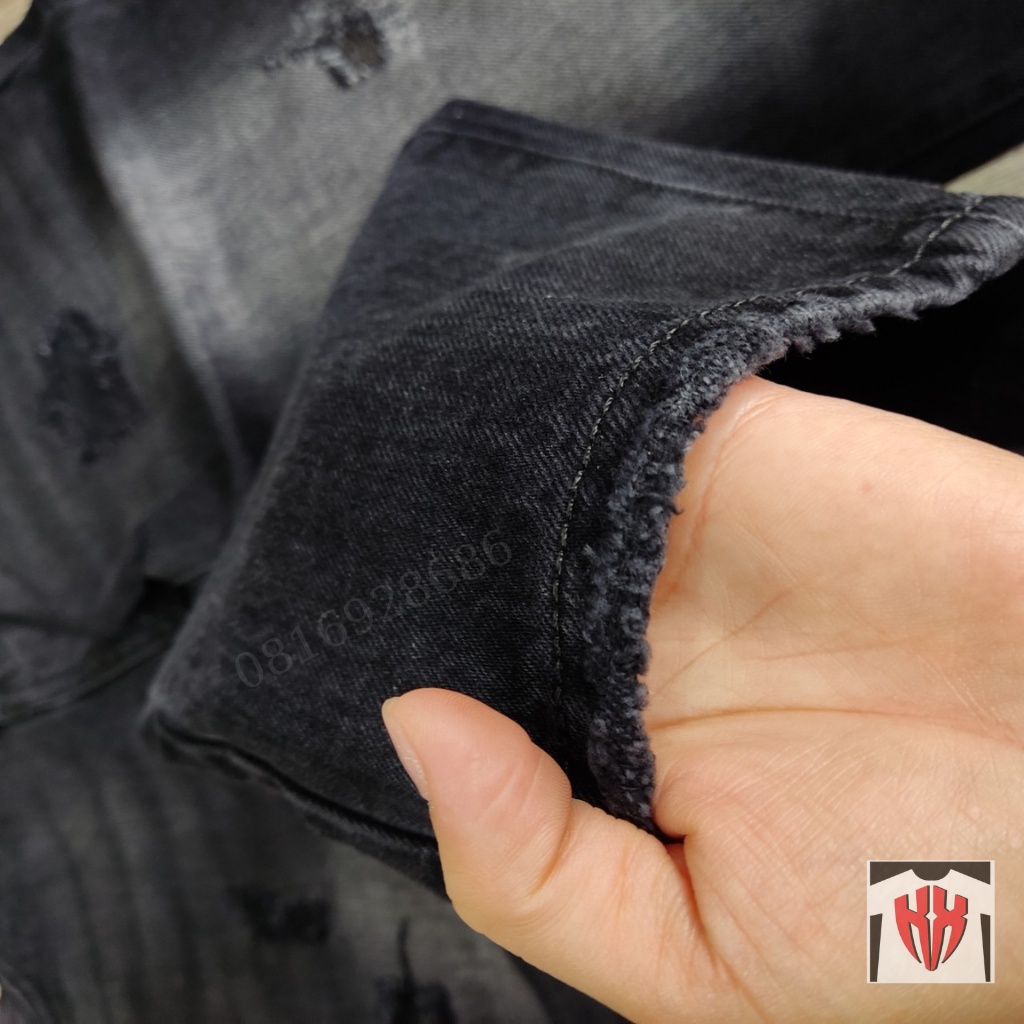 Quần Jean Nam Ống Xuông Đẹp - Quần Bò Xuông Nam Vải Cao Cấp Không Phai, Họa Tiết Rách Hot Nhất-KXSHOPMEN-A6906