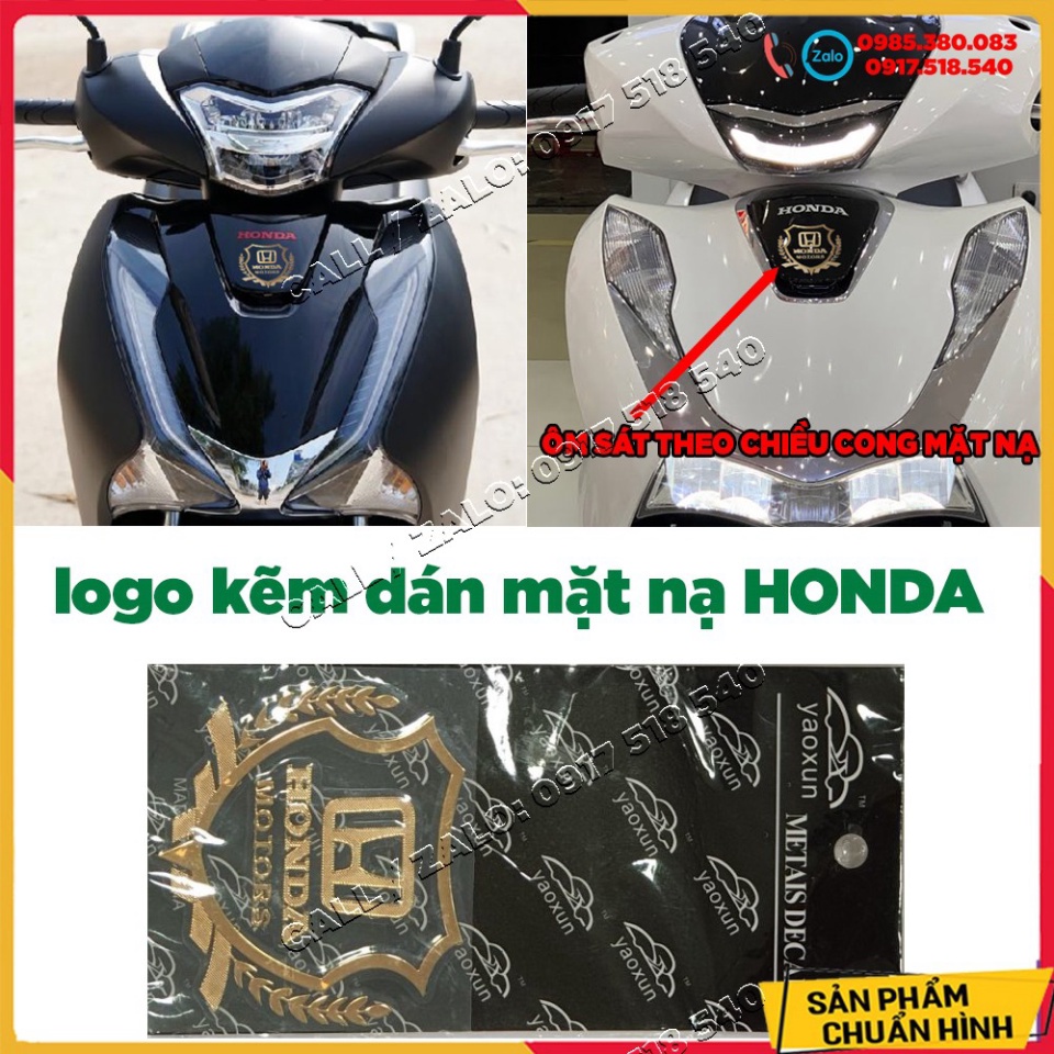 Tem logo honda kẽm dán cho oto, xe máy Ảnh thật Sp