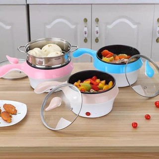 Nồi lẩu mini nấu mì - nồi lẩu đa năng 2 tầng kèm hấp