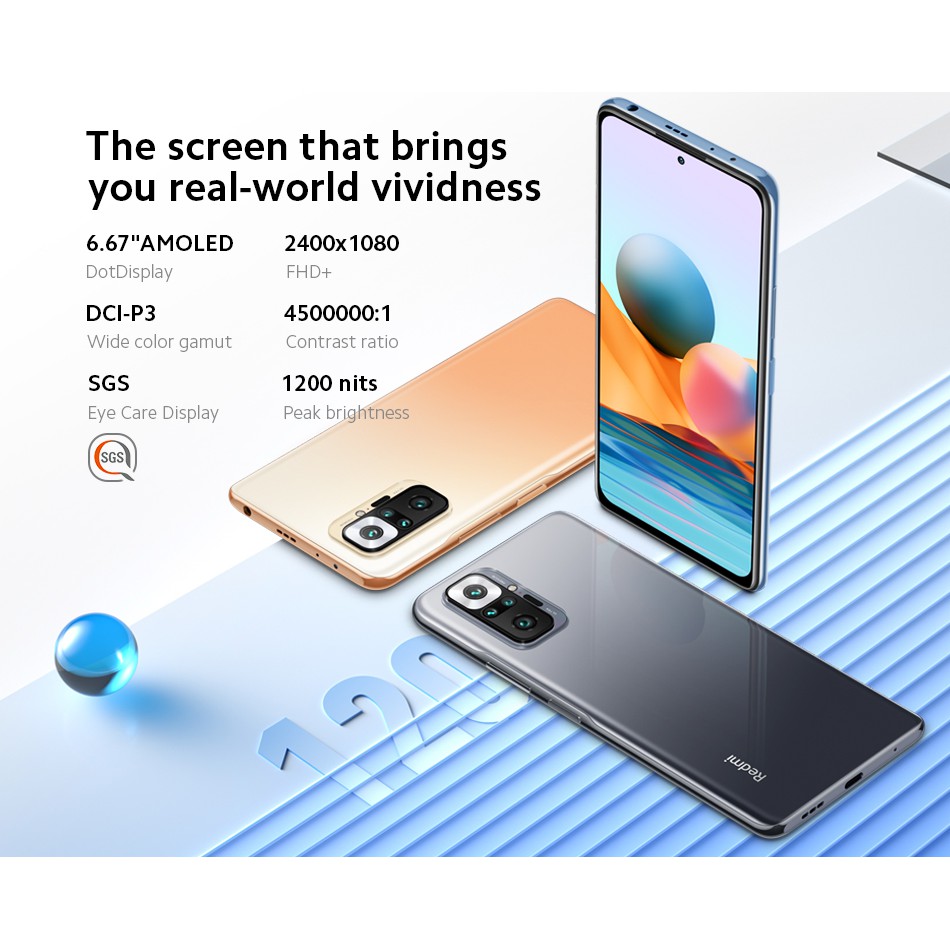 Phiên Bản Quốc Tế Điện Thoại Xiaomi Redmi Note 10 Pro 6G + 128G / 8G + 128G Snap Dragon 732G 33W Sạc Nhanh