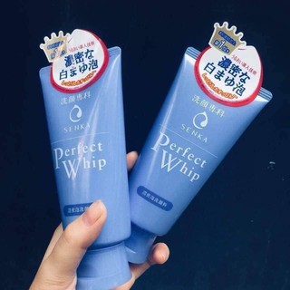 Sữa rửa mặt Senka Perfect Whip Xanh chuẩn Nội địa Nhật